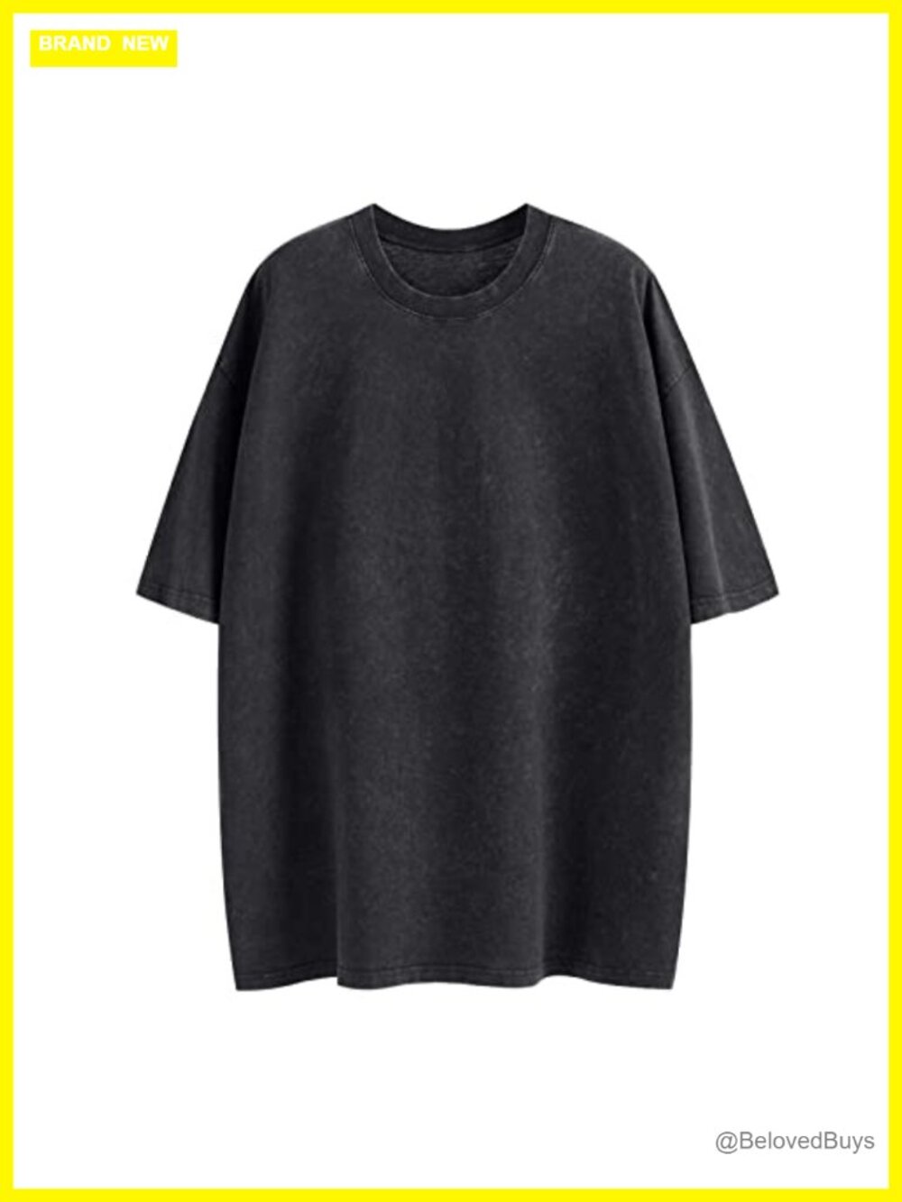 Wrenpies Oversized Cotton T-Shirt Acid Wash Loose Fit Crew Neck Tee